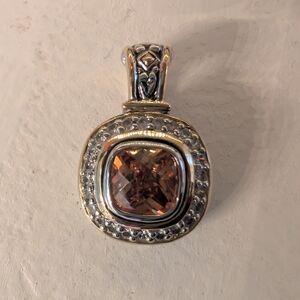 Elegant Silver and Brown Pendant